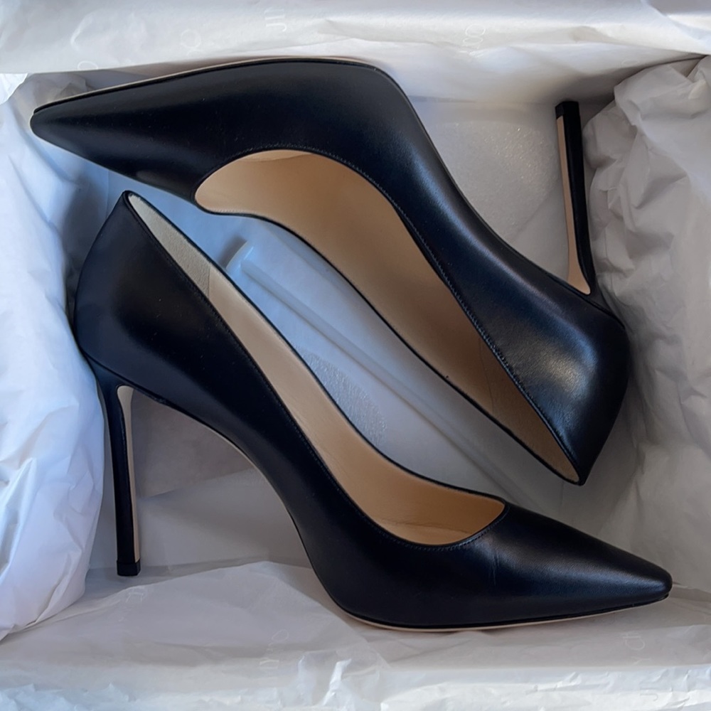 Jimmy Choo Romy 100 Black Kid Leather pump